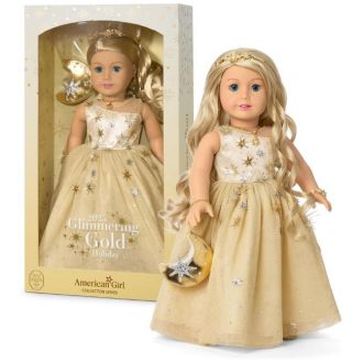 American Girl 2025 Glimmering Gold Holiday Collector Doll