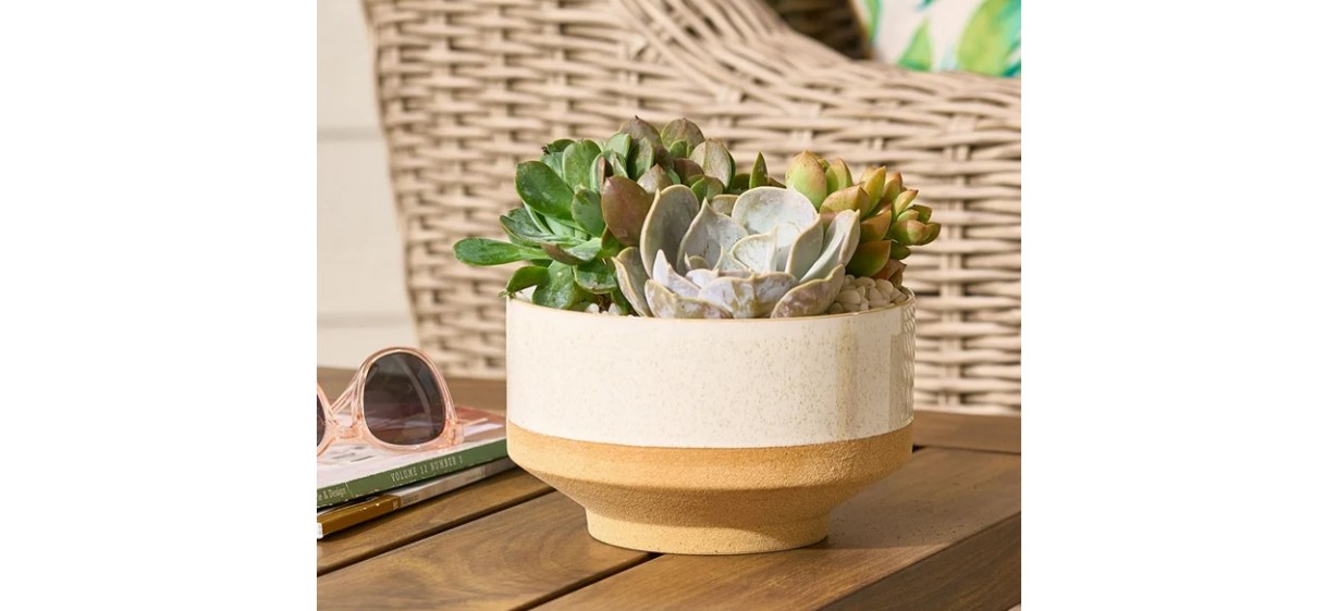 Ivory and tan Better Homes &amp; Gardens Charlotte Planter