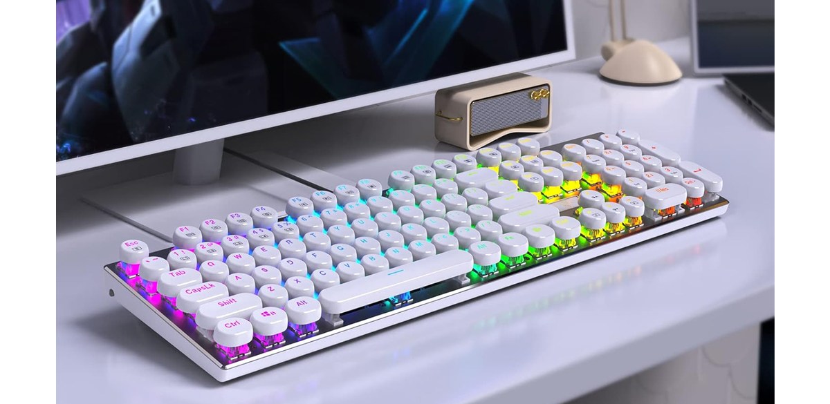 HUO JI E-Yooso Z-88 Wired Typewriter Style Mechanical Gaming Keyboard