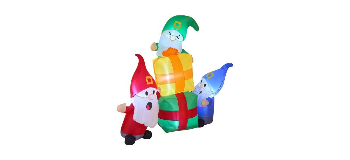 Best Joiedomi 6-Foot Inflatable Gnomes Stacking Gifts with Built-In LEDs