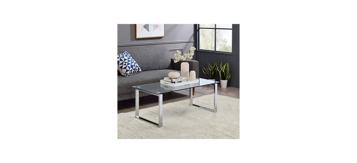 Best Kings Brand Glass Top Cocktail Coffee Table