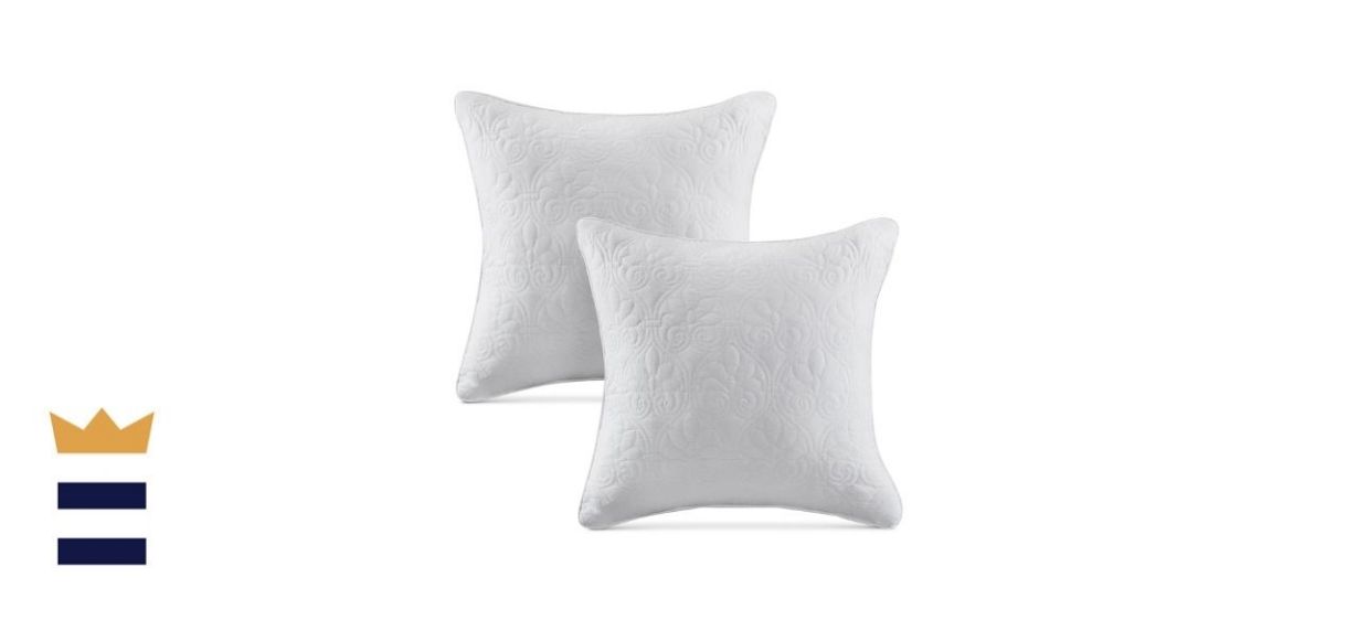 Madison Park Quebec Square Quilted Decorative Pillow 2-Pack in White 
