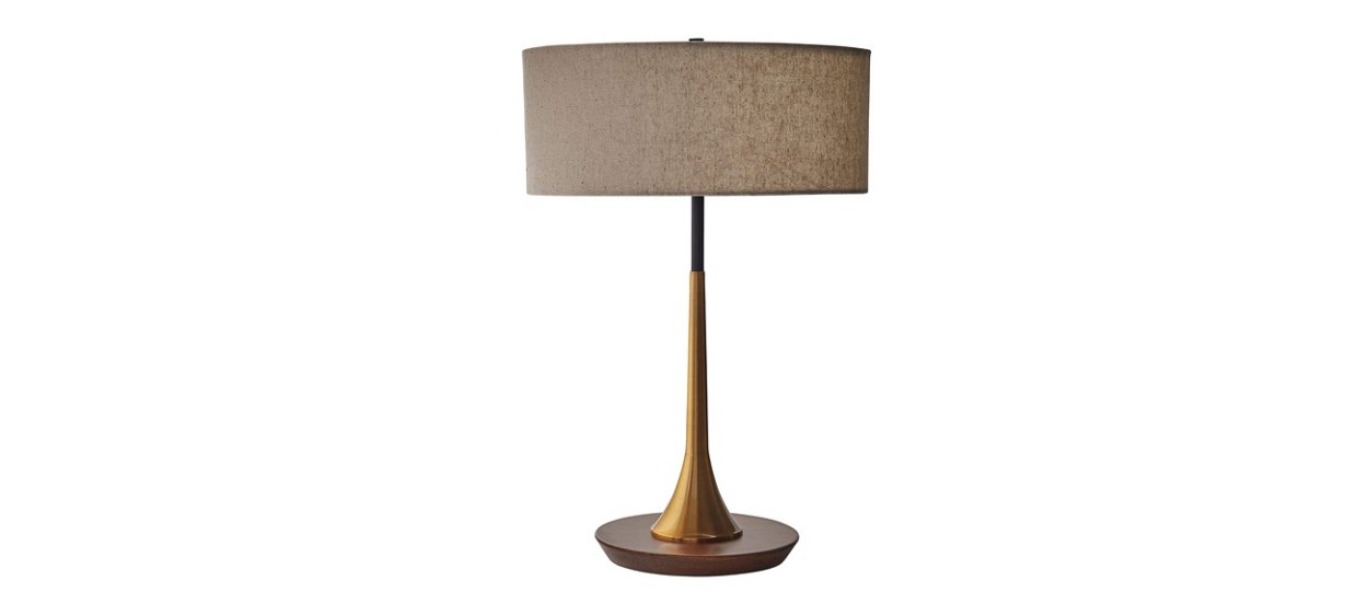 Rivet Curved Brass Table Desk Lamp