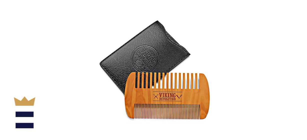 Viking Revolution Wooden Beard Comb &amp; Case
