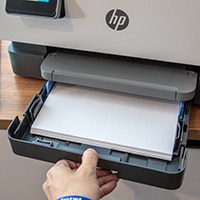 Printer tray loaded with paper