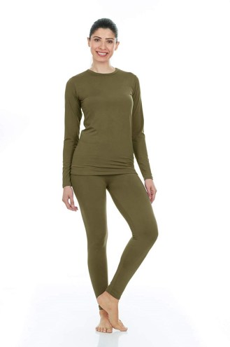 Thermajane Women's Ultra Soft Thermal Underwear Long Johns Set