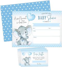 Main Event Prints Boy Elephant Baby Shower Invitations