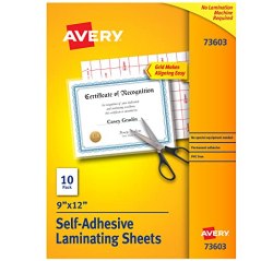 Avery Self-Adhesive Laminating Sheets