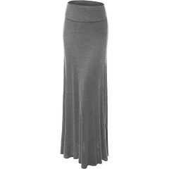 Lock and Love Basic Solid Maxi Skirt