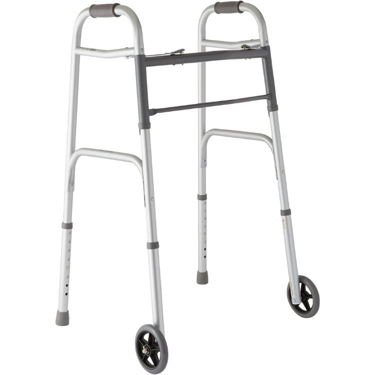 Medline Lightweight Two Button Folding Walker