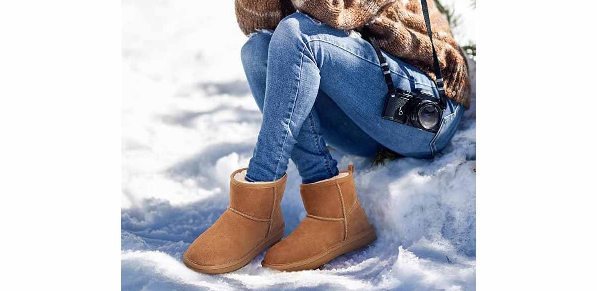 Litfun Genuine Suede Mini Boots for Women