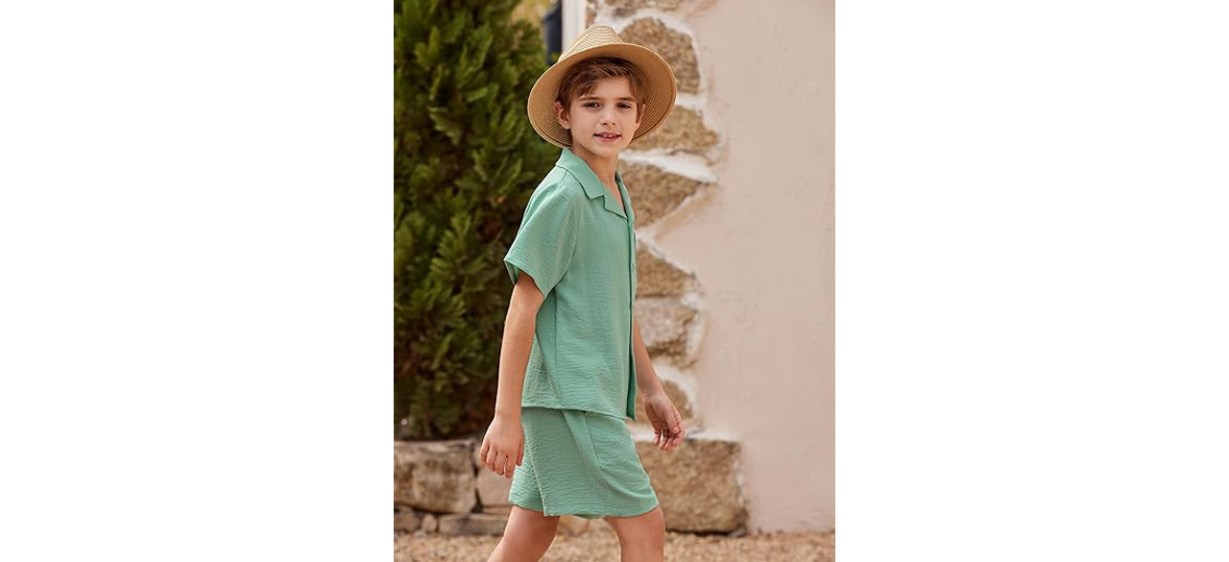 Arshiner Boys 2 Pieces Summer Beach Outfit