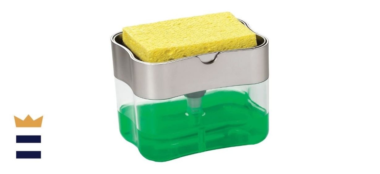 S&amp;T INC. Countertop Dish Soap Dispenser and Sponge Holder