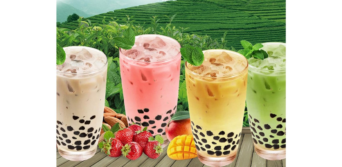 Bubble Boba Tea Kit with Instant Tapioca Pearls and Milk Tea Powders