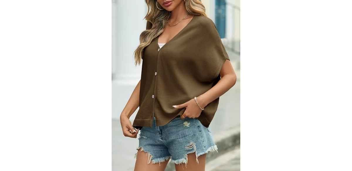 Saodimallsu Womens Fall Short Sleeve Cardigans