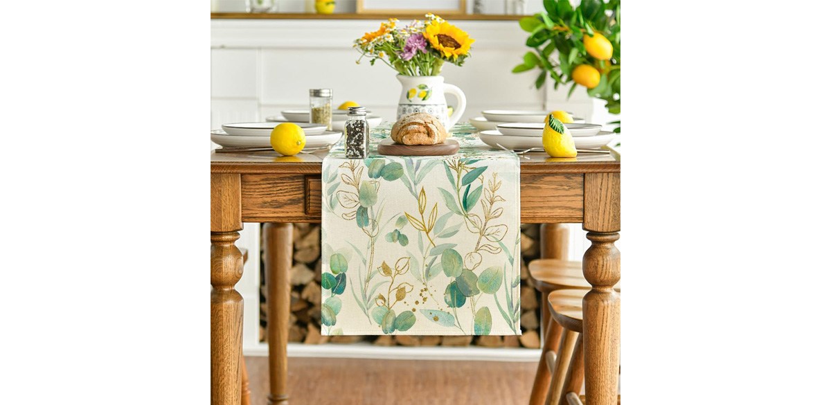 Eucalyptus Leaves Summer Table Runner