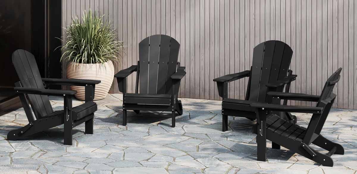 Laguna HDPE Folding Adirondack Chair (Set of 4)