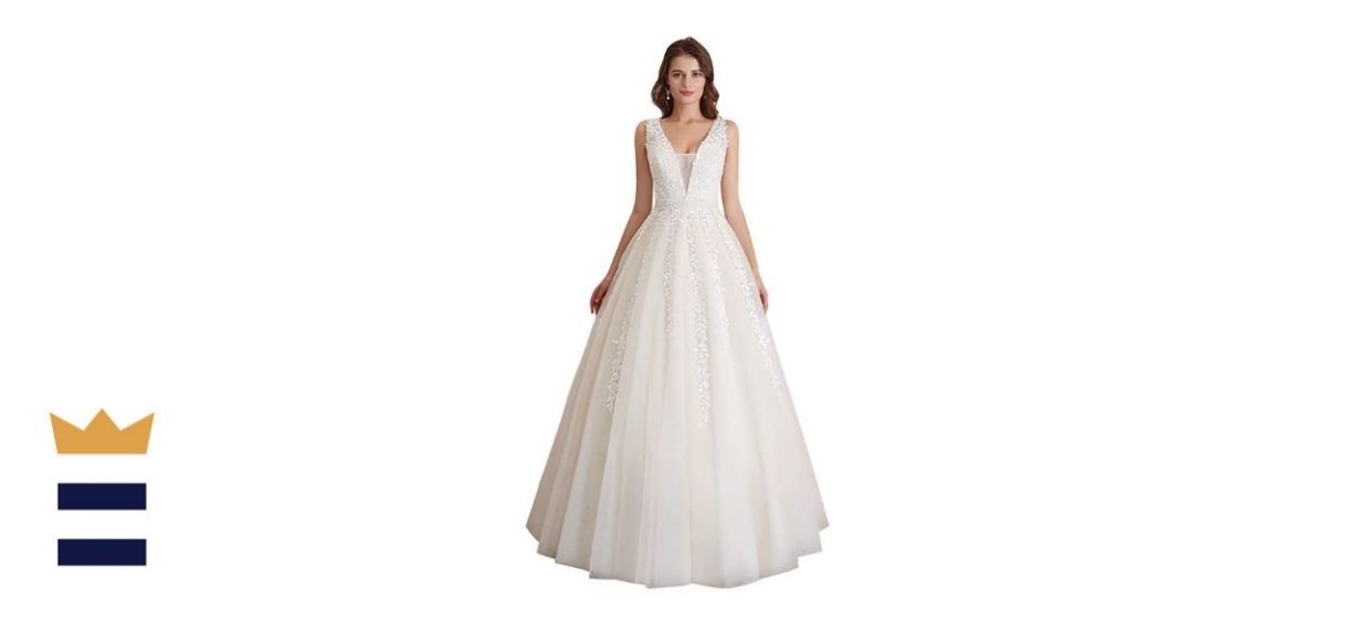 Abaowedding Lace Applique Evening Dress