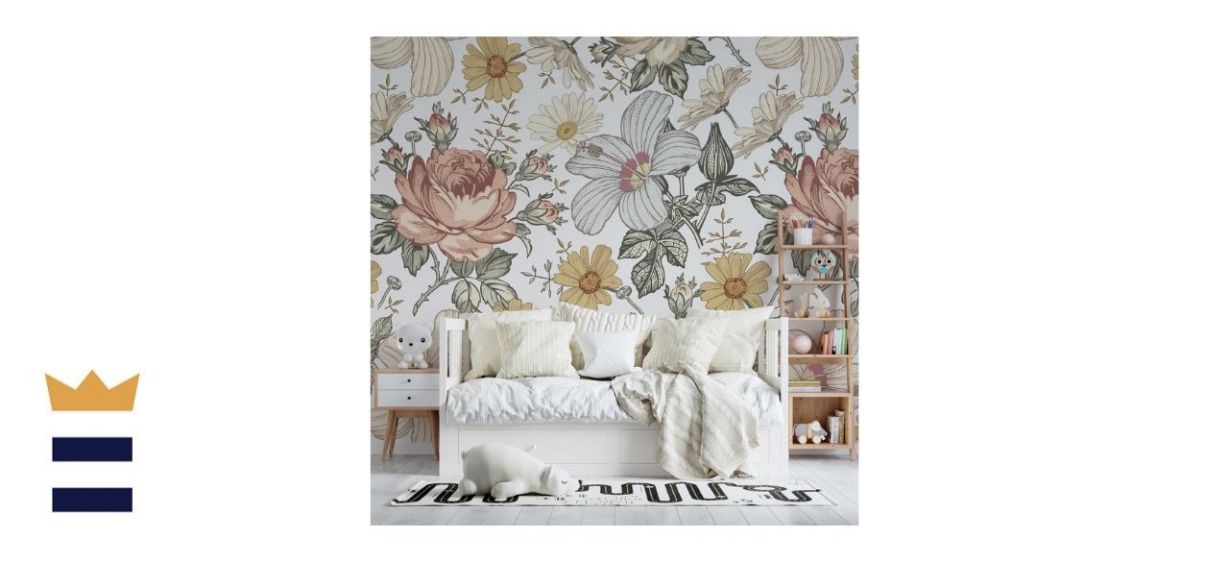 AmericanDecals Removable Wallpaper Camila Large Vintage Flowers