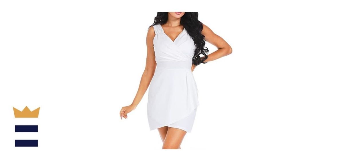 BELONGSCI Sleeveless Racerback Flared A-Line Waist Dress