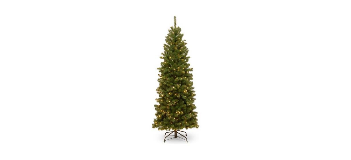 prelit artificial Christmas tree