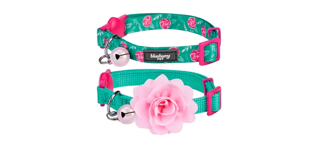 Best Blueberry Pet Floral Power Cat Collar