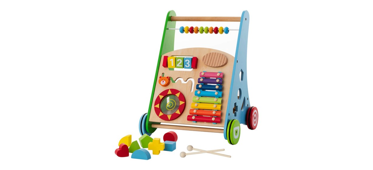 Best Kiddery Toys Wooden Push and Pull Learning Walker