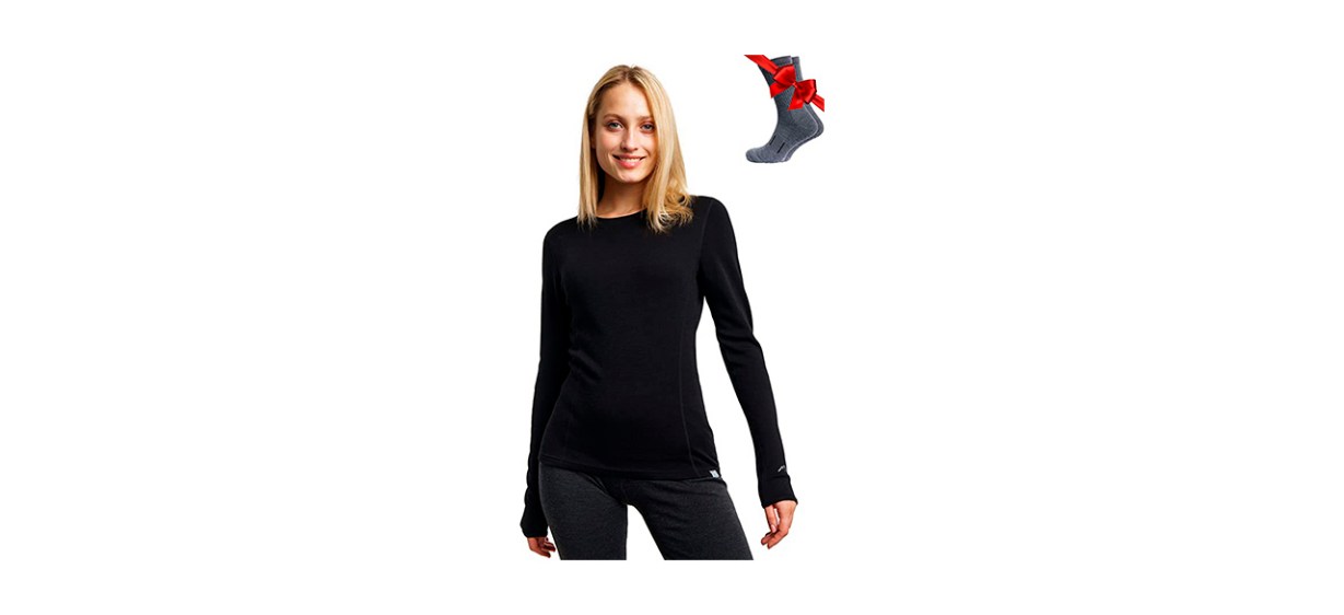 Best Merino.tech Merino Wool Base Layer Womens Thermal Shirt