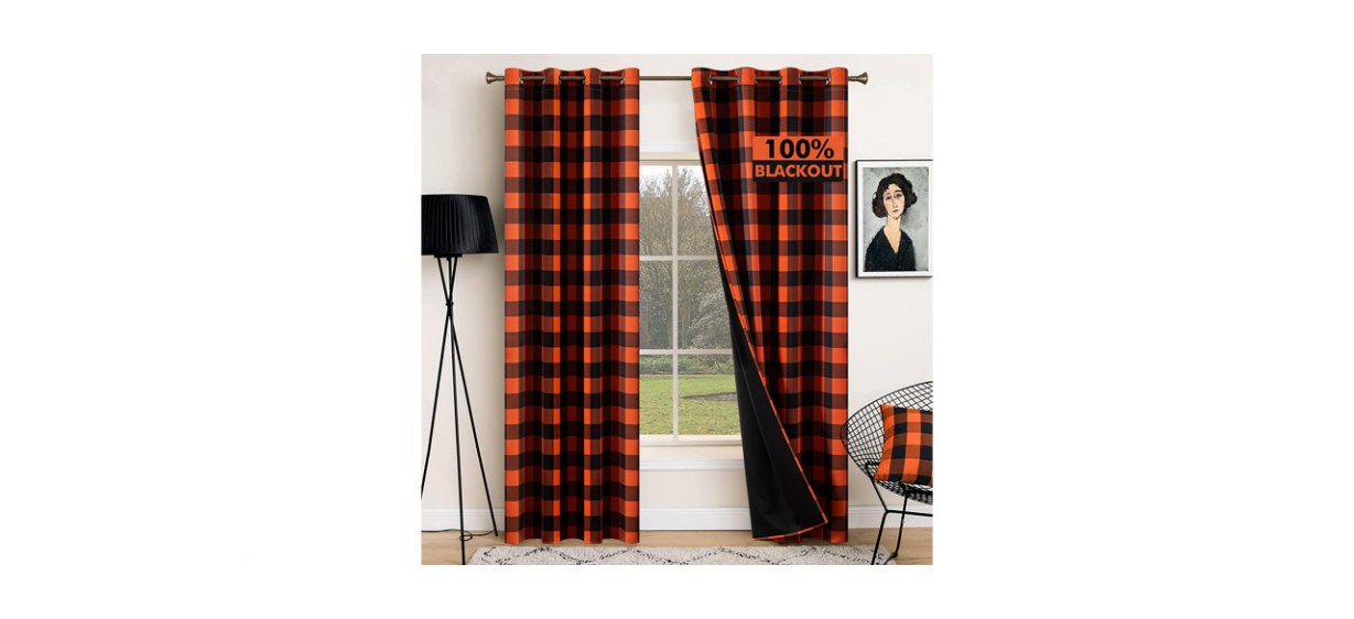 Best Miulee Plaid Halloween Curtains
