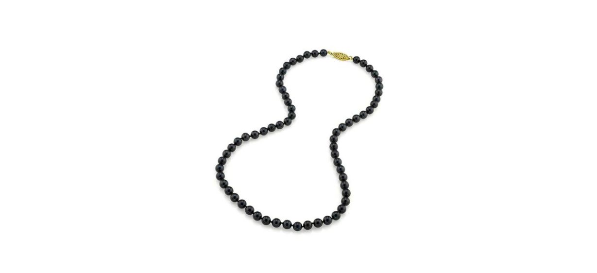 Best The Pearl Source Akoya Japanese Black Pearl Necklace