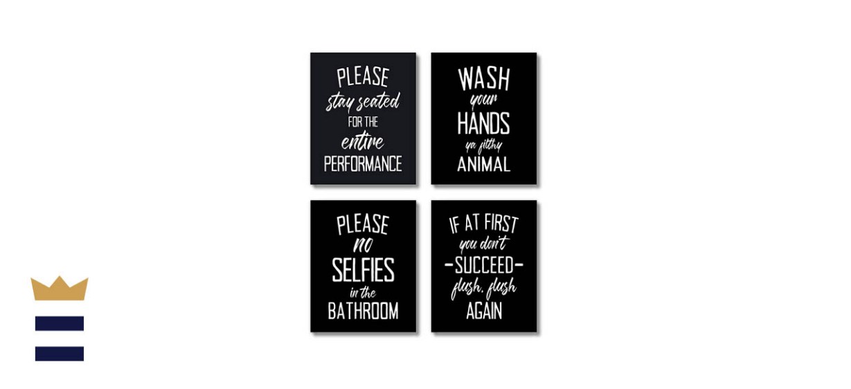Brooke &amp; Vine Funny Bathroom Decor Wall Art Prints
