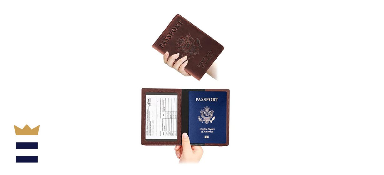 Ciana PU Leather Passport Cover and Card Holder Combo Slim Passport Holder with Card Protector Slot