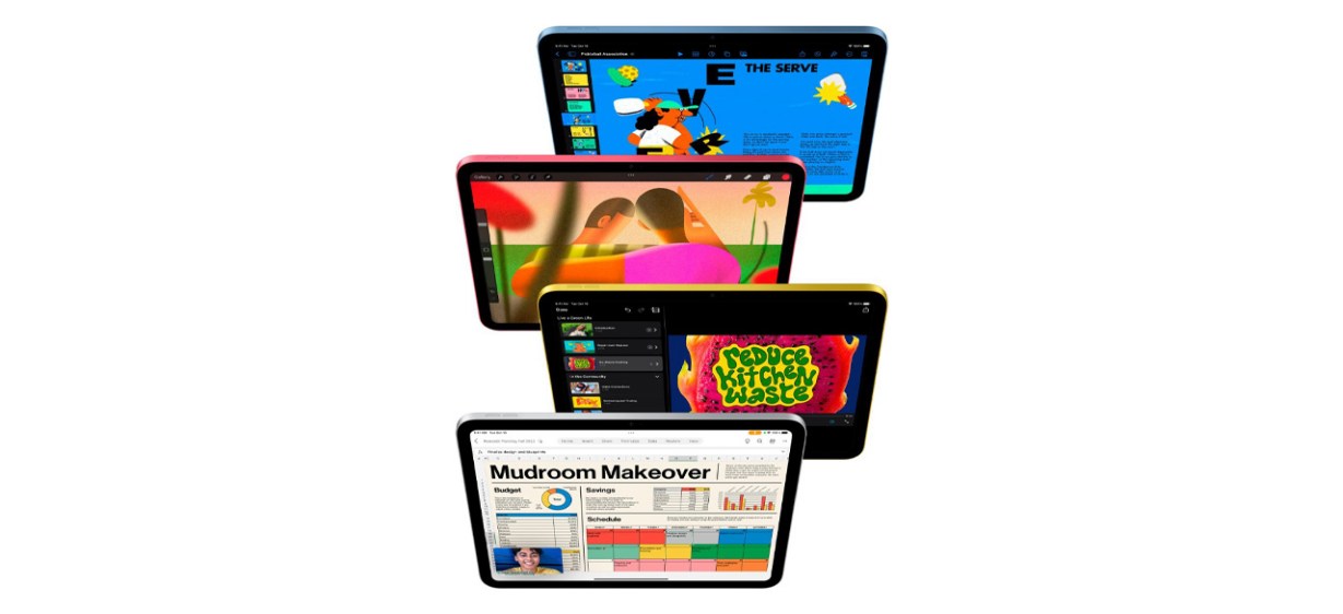 Apple 10.9-Inch iPad in different colors