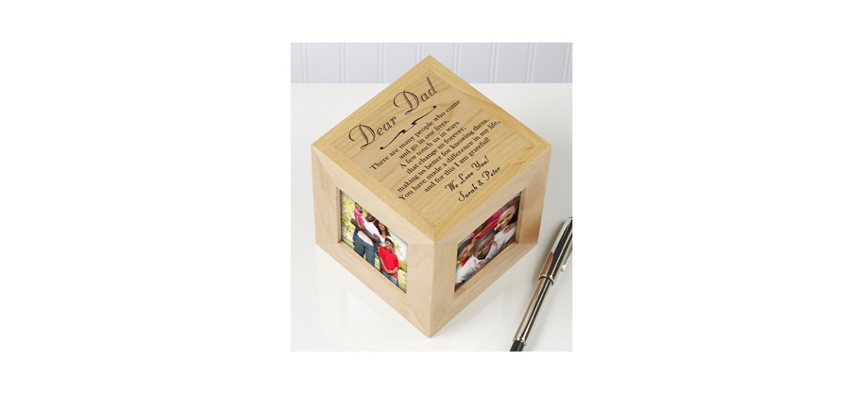 Dear Dad Engraved Photo Cube