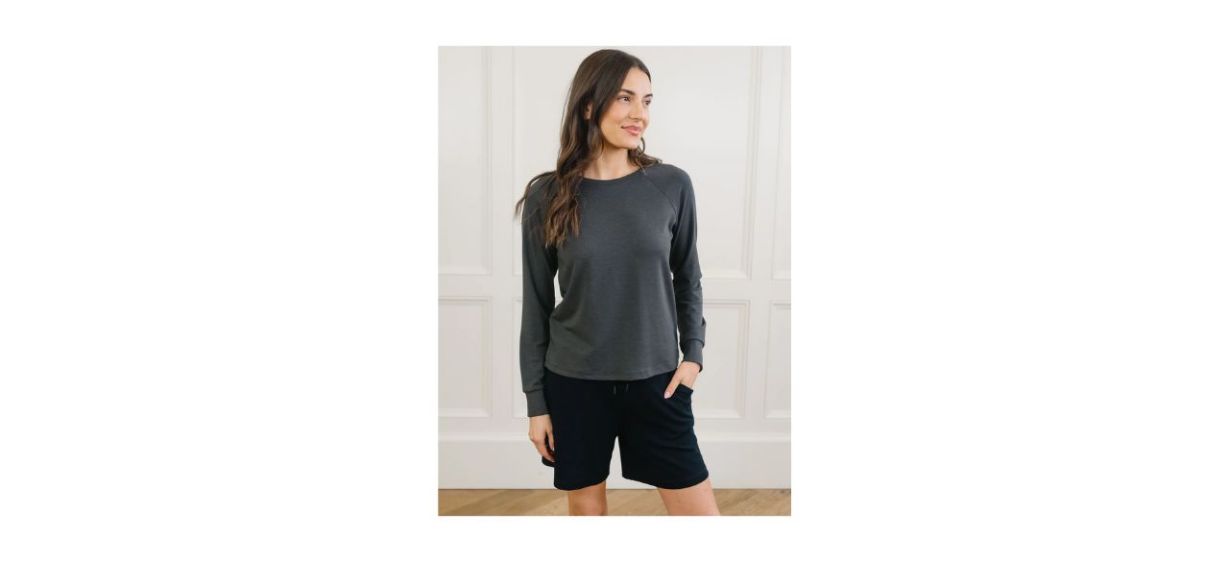 Cozy Earth Women's Ultra-Soft Bamboo Pullover Crew