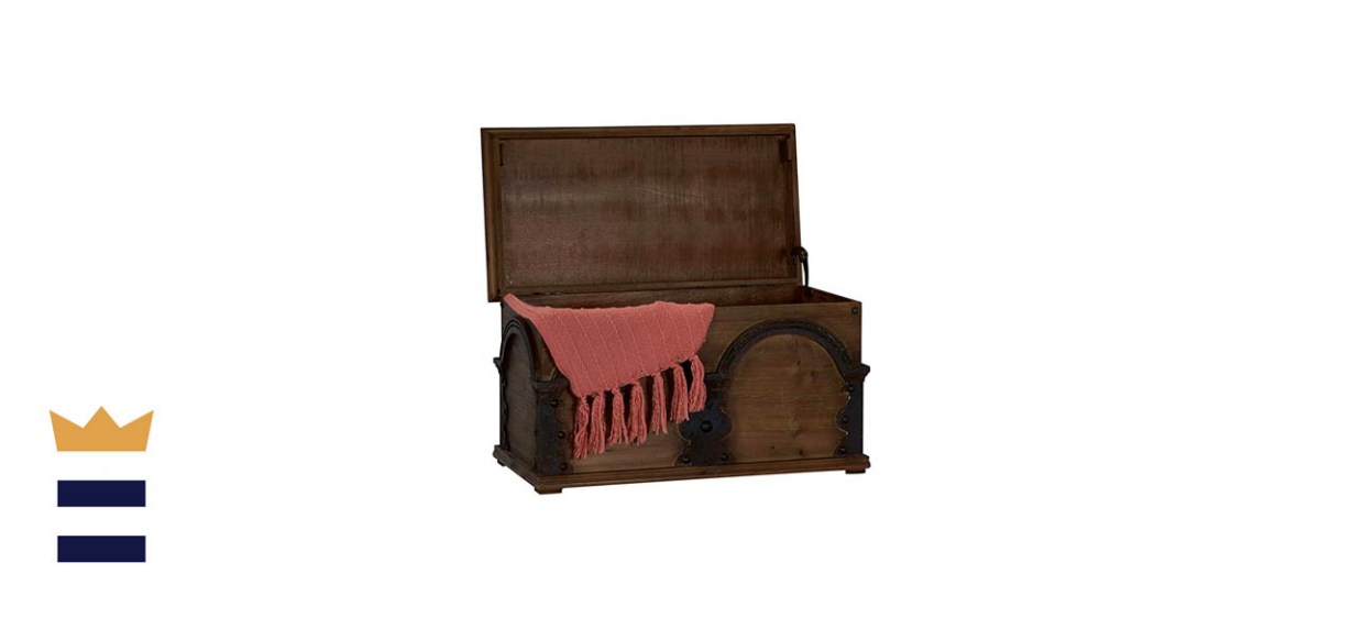 Household Essentials Wooden Arch Trunk Storage Chest