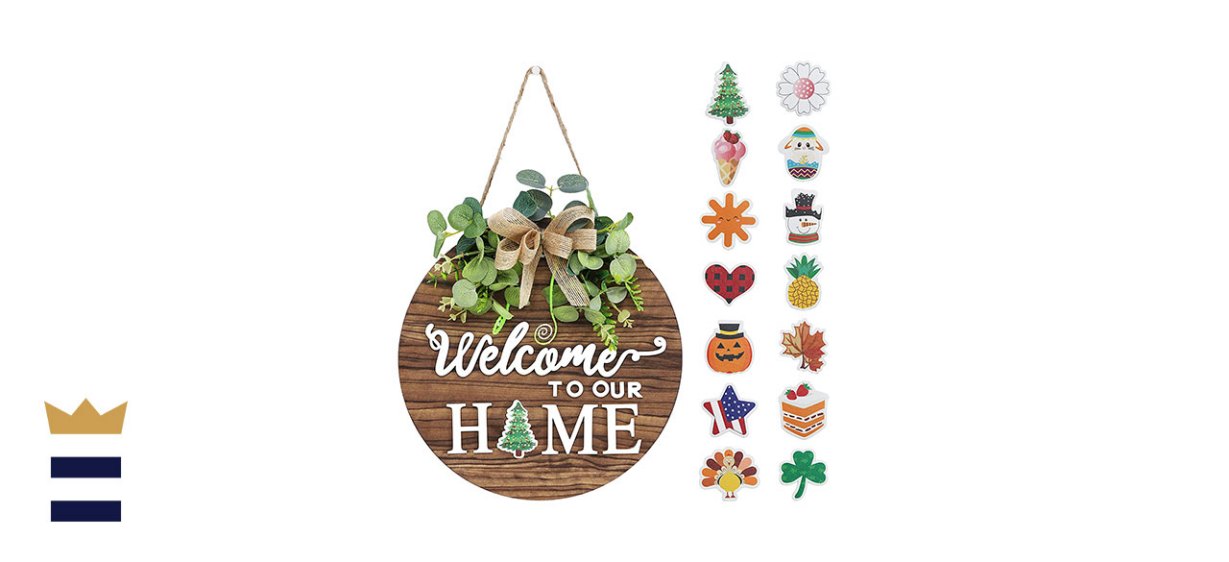 Interchangeable Seasonal Welcome Sign Front Door Decoration