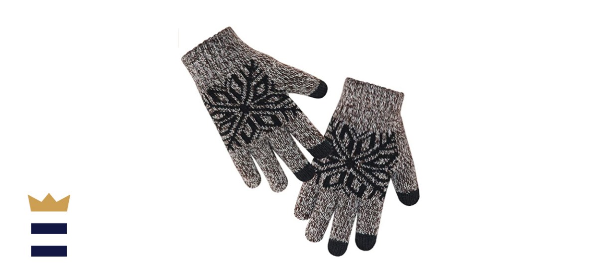 LETHMIK Kids’ Winter Wool-Lined Knit Gloves