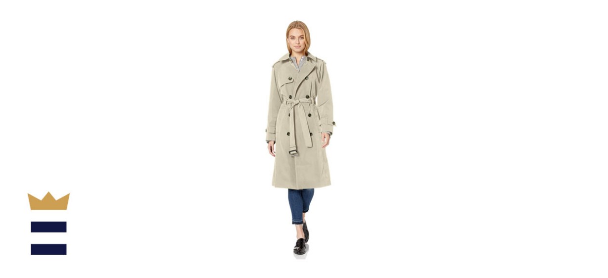 London Fog Women's 3/4 Length Double-Breasted Trench Coat