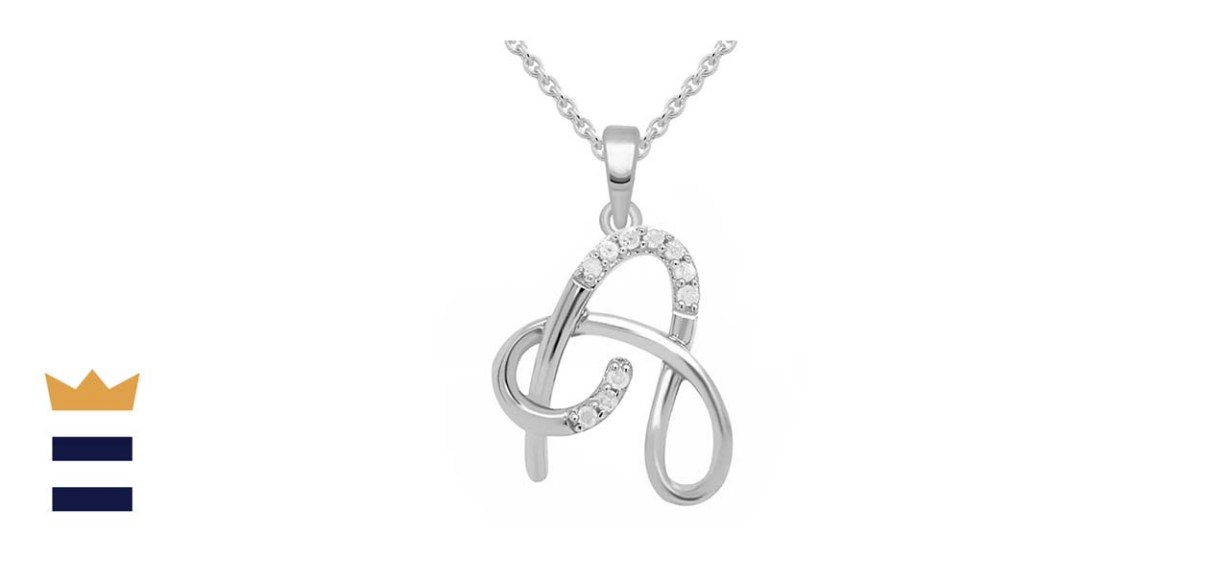 Macy’s Diamond Fancy Initial Pendant Necklace