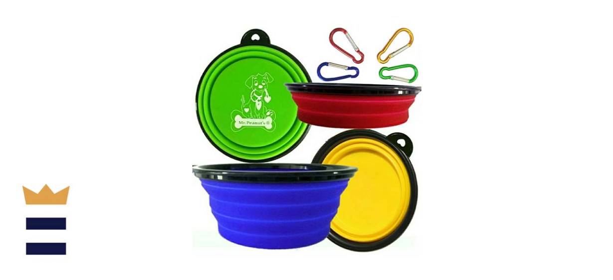Mr. Peanut's Premium Collapsible Silicone Cat Bowls