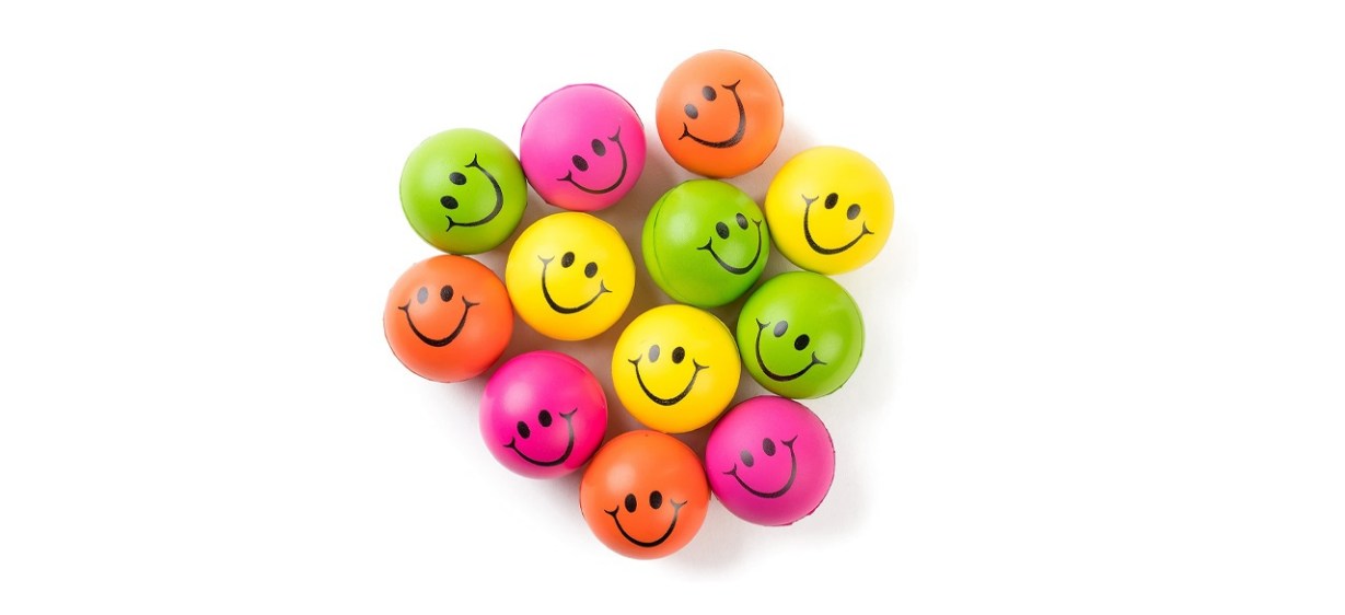 Neliblu Be Happy! Neon Smiley Face Stress Balls