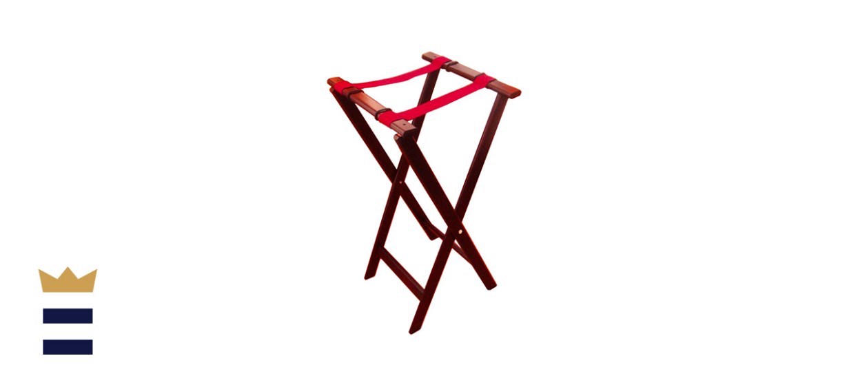 New Star Mahogany Finish Birchwood Tray Stand