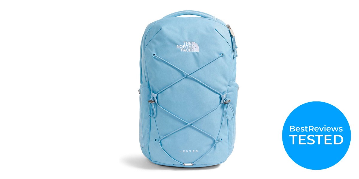 The North Face Women's Jester Everyday Laptop Backpack in steel blue, which is a light blue