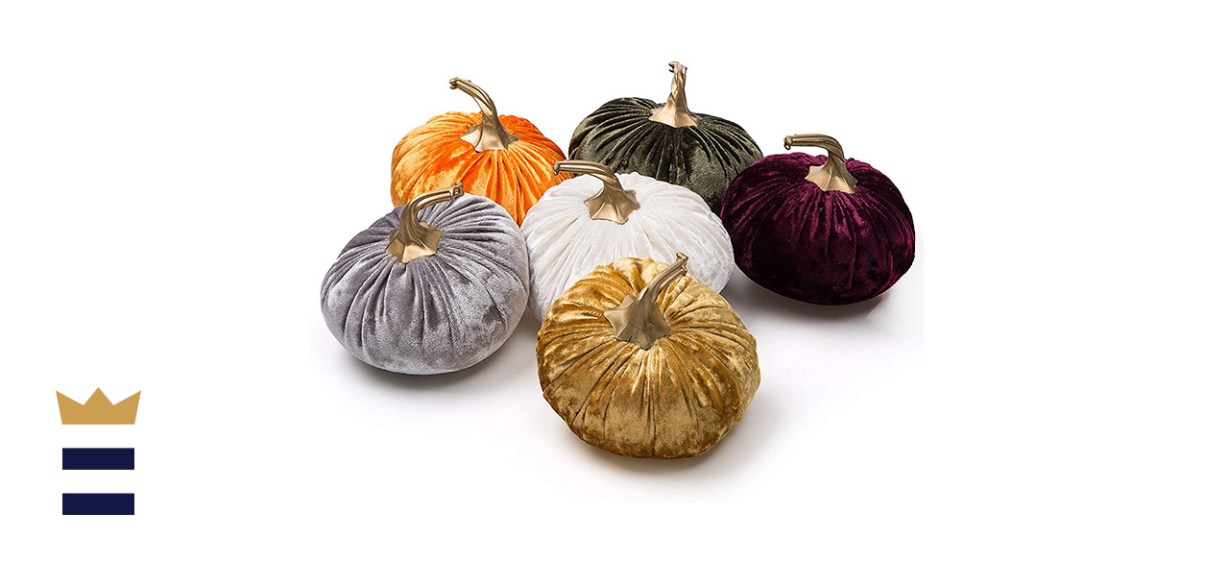 Ogrmar Set Of Handmade Velvet Pumpkins 