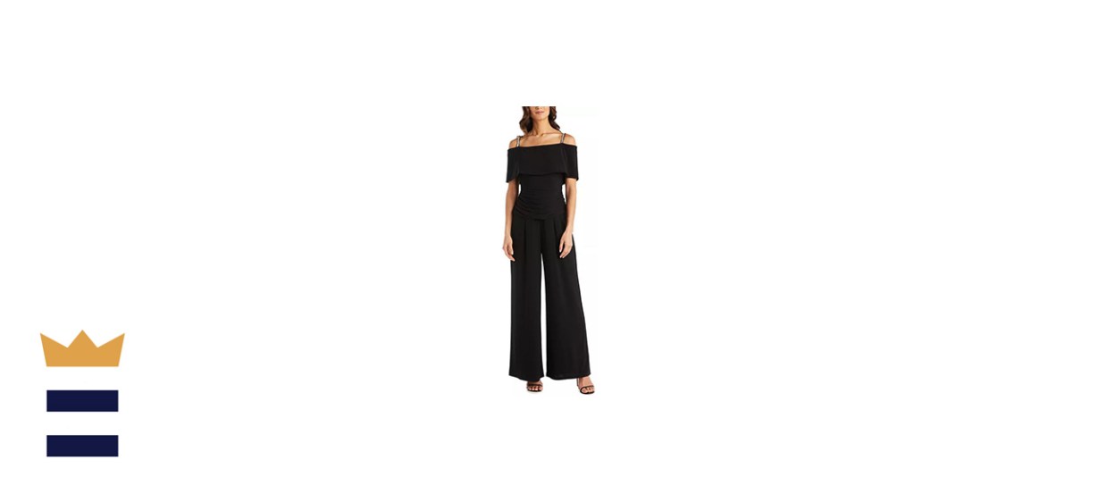R &amp; M Petite Cold-Shoulder Jumpsuit