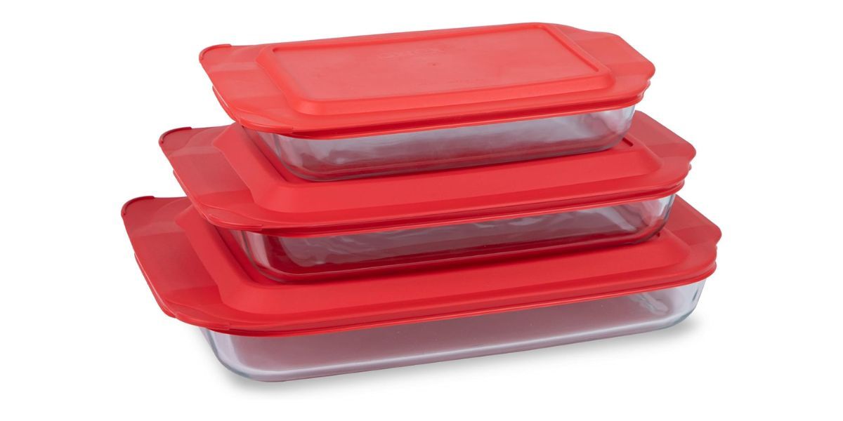Pyrex Basics 3-Pack Glass Baking Dish Set