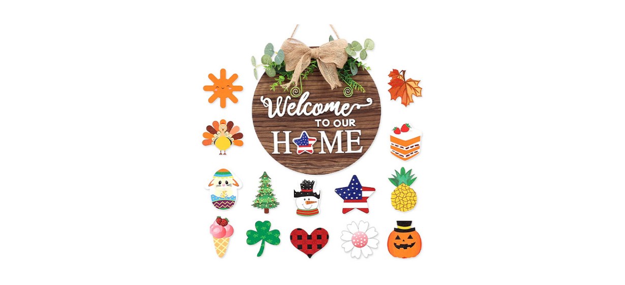 Stronglo Wooden Seasonal Holiday Welcome Sign