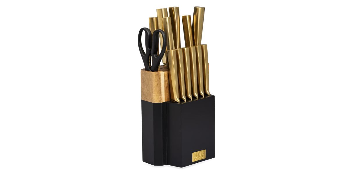 Thyme &amp; Table 15-Piece Knife Block Set with Knife Sharpener