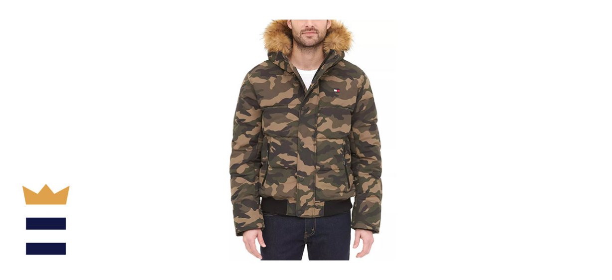Tommy Hilfiger Mens Quilted Snorkel Bomber Jacket